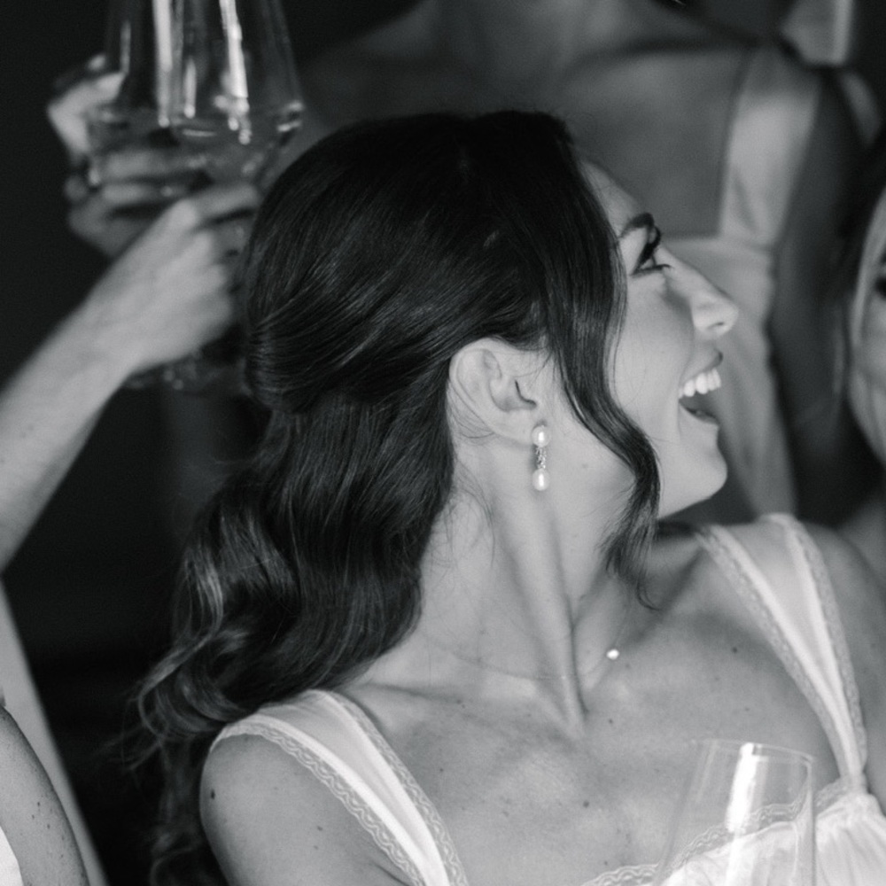 Pearl and Zirconia bridal earrings - Picture 6 of 7